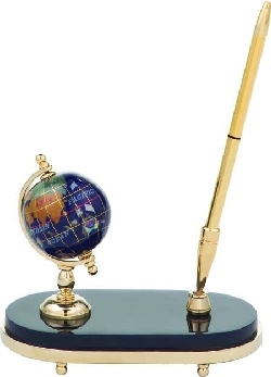 Gemstone Globe World Pen & Pen Stand